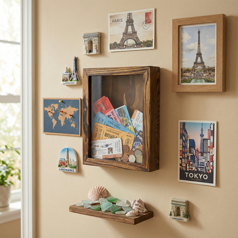 Porte-affiche mural en bois