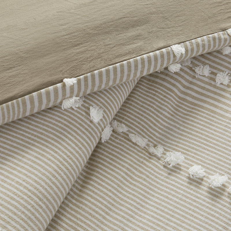 Farmhouse Cotton Bedding Sets, Queen, Tufted Chenille Duvet Cover