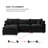 105" 3-seater Sofa L Shaped Sectional Couch Chenille Upholstery Sofa With Ottoman For Living Room And Office-1405555042
