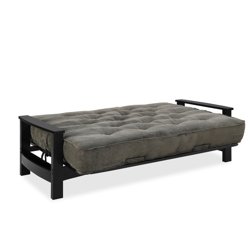 Futon et matelas Mccalla, Velours côtelé sauge