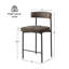 Ensemble de 2 tabourets de bar gris de style moderne avec dossier incurvé de 24 po et tabourets de bar à hauteur de comptoir pour îlot de cuisine-1587859587-1587859590