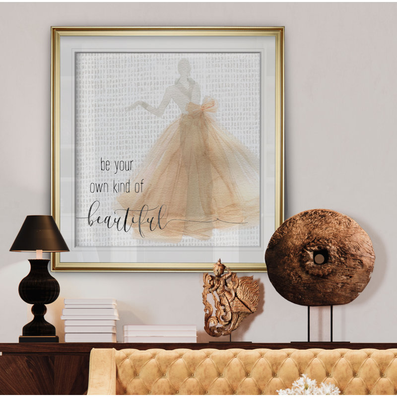 " Be Beautiful ", 28" H x 28" W x 2" D, Gold Framed