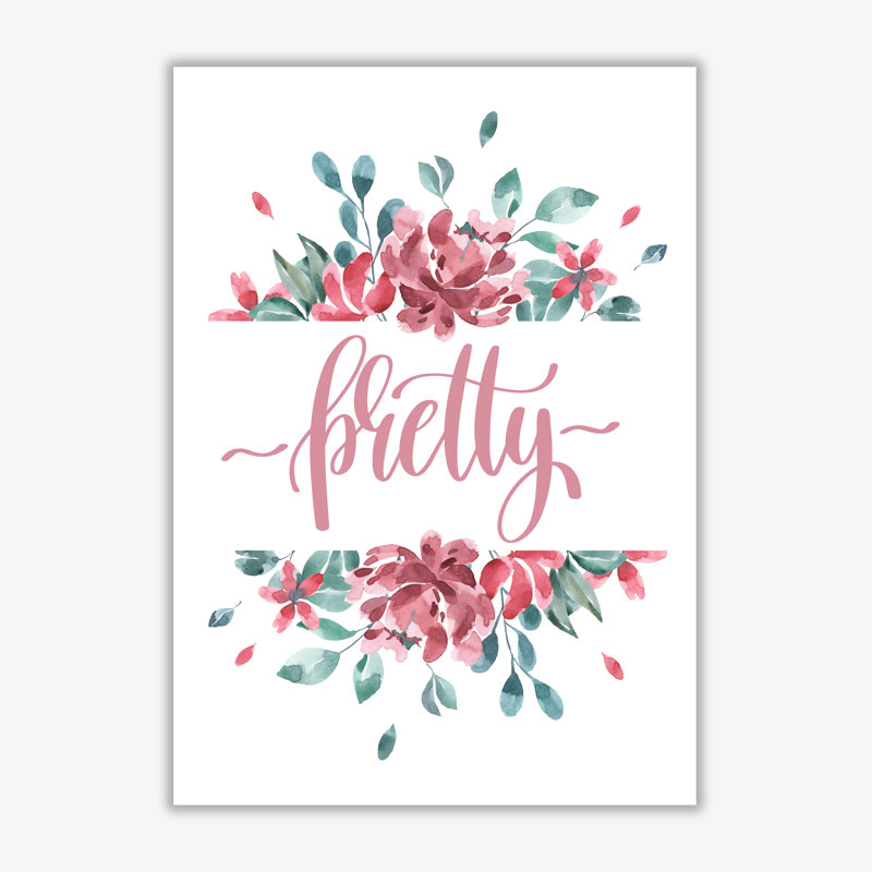 Pretty Pink Floral - Print, 42 cm H x 30 cm W x 1 cm D, No Frame