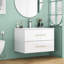 Ensemble de meuble-lavabo mural 24 po avec lavabo, deux tiroirs, lavabo en céramique, assemblage facile, poignée longue en métal doré, 2 tiroirs de rangement-119697173-119117013