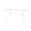 Table d'extérieur blanche - fonte d'aluminium rectangulaire, point floral captivant, porte-parapluie, l 68,36 po x P 37,62 po H 30,75 po allure en aluminium, H 68,36 po x 37,62 po x 30,75 po-1949973079