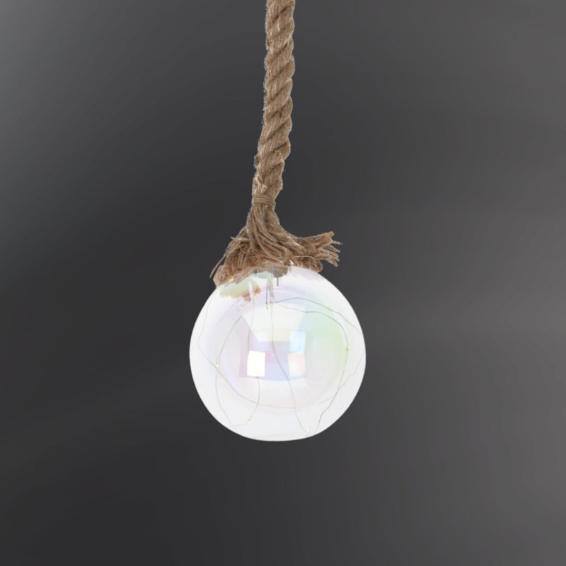 Solid Colour Glass Lighted Bauble, 15cm H x 15cm W x 15cm D