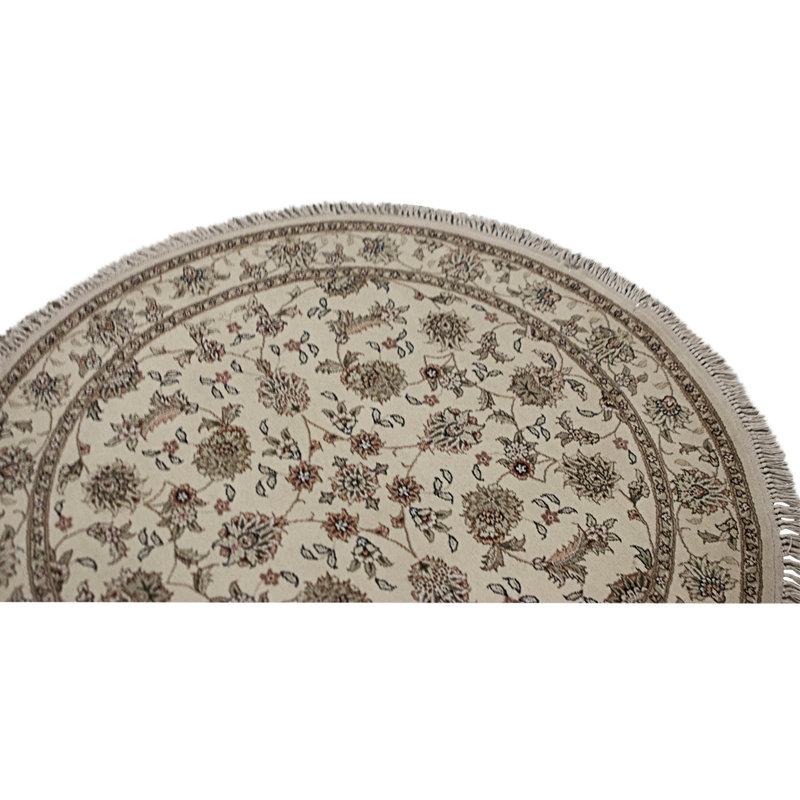 High-Quality Hand-Knotted Ivory Area Rug