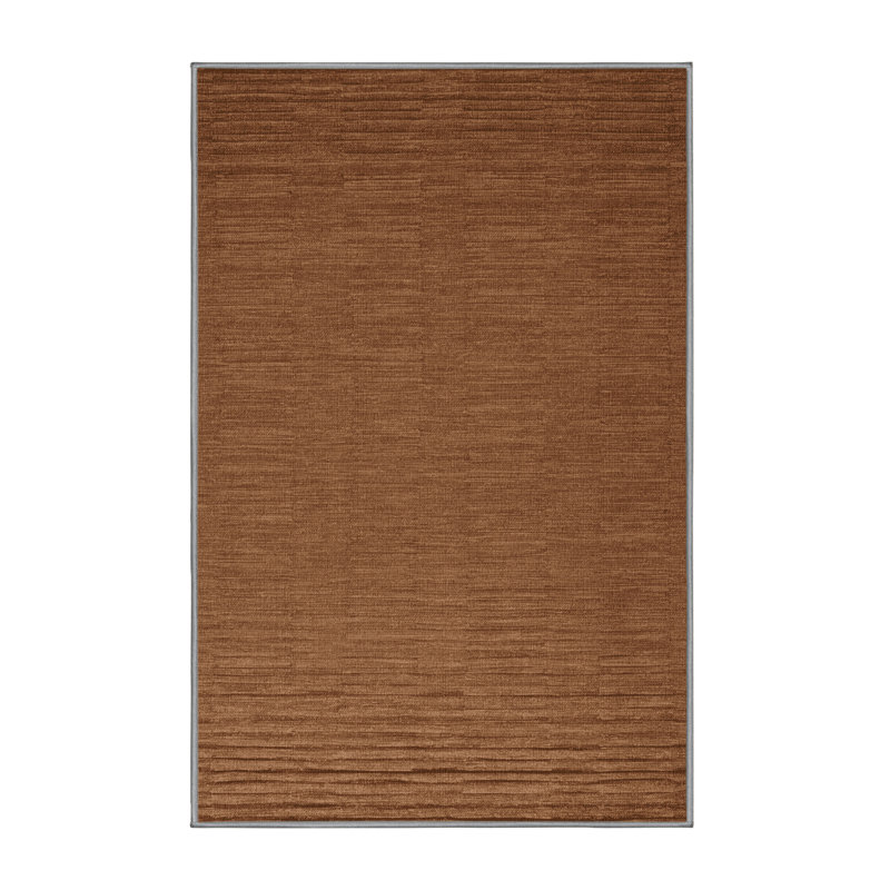 Machine Washable Solid Brown Area Rug, Runner 2' x 4'