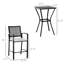 Ensemble de bar de patio 3 pièces avec coussin moelleux, ensemble de meubles d'extérieur en osier de rotin pour les cours, la pelouse, la terrasse et le bord de la piscine