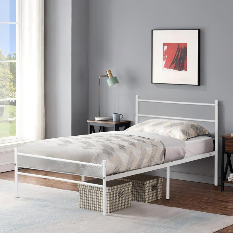 Djuna Metal Bed, Single (3'), White