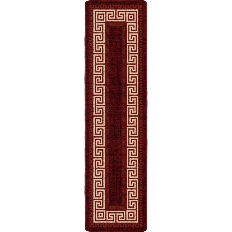 Tapis rouge traditionnel Res Resence Andros Key, Tapis de couloir 2 pi 1 po x 7 pi 8 po