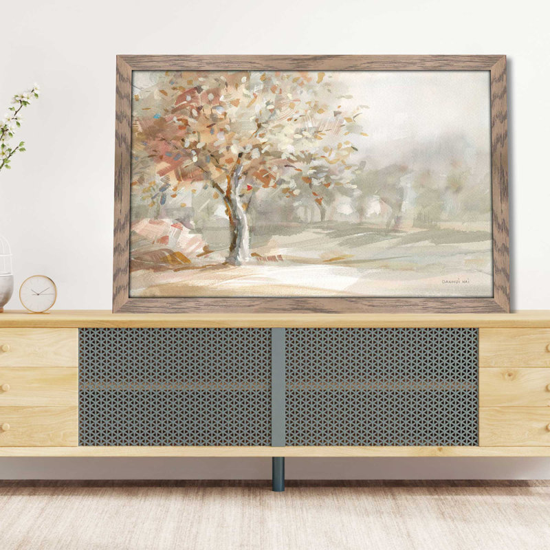 " Golden Day " Painting Print, 27.5" W x 21.5" H, Brown Framed