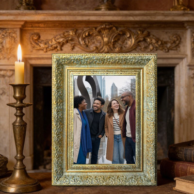 Cadre photo 8 "x 10" à 3 pièces or antique pour cadeaux de pendaison de crémaillère