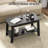 Modern Farmhouse Rectangular Coffee Table with Storage Shelf, 2-Tier Industrial Center Table for Living Room or Home Office-2102476569