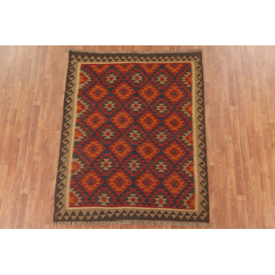 Reversible Wool Kilim Oriental Area Rug 5x6