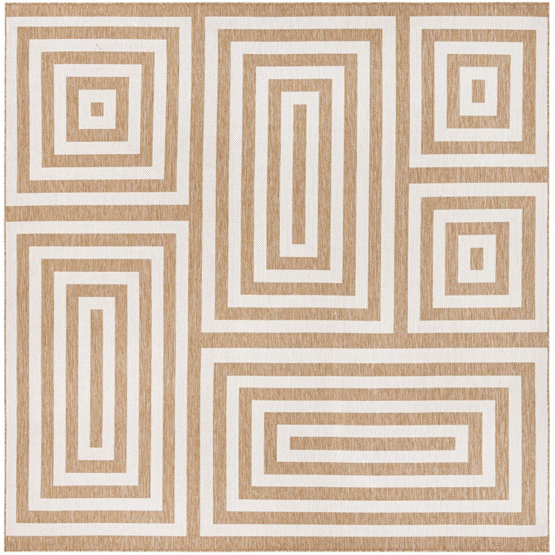 Tapis contemporain de style taupe Bello, Carré 10 pi