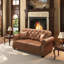 Causeuse Chesterfield de style Mid-Century avec 2 repose-pieds, similicuir, garniture cloutée-2033072281