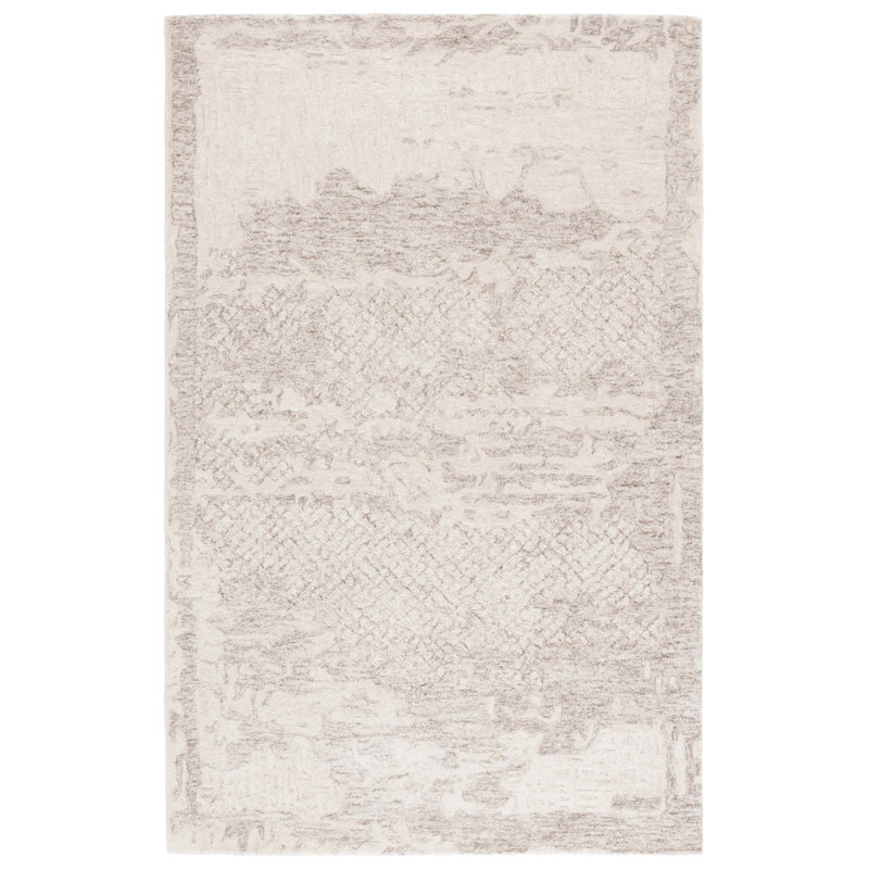 Laine touffetée à la main Malinka 101; Tapis abstrait en coton, Rectangle 6 pi x 9 pi