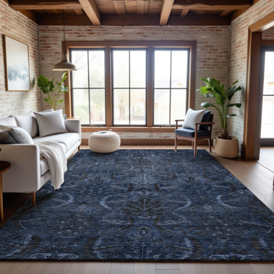 Premium Machine Washable Jamestown AMF1082 Damask Rug