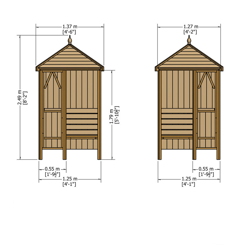 Honeysuckle Corner Arbour Bench, No