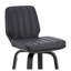 Tabouret de bar pivotant Quorin 30 po avec siège en similicuir gris et structure en bois noir-134637305