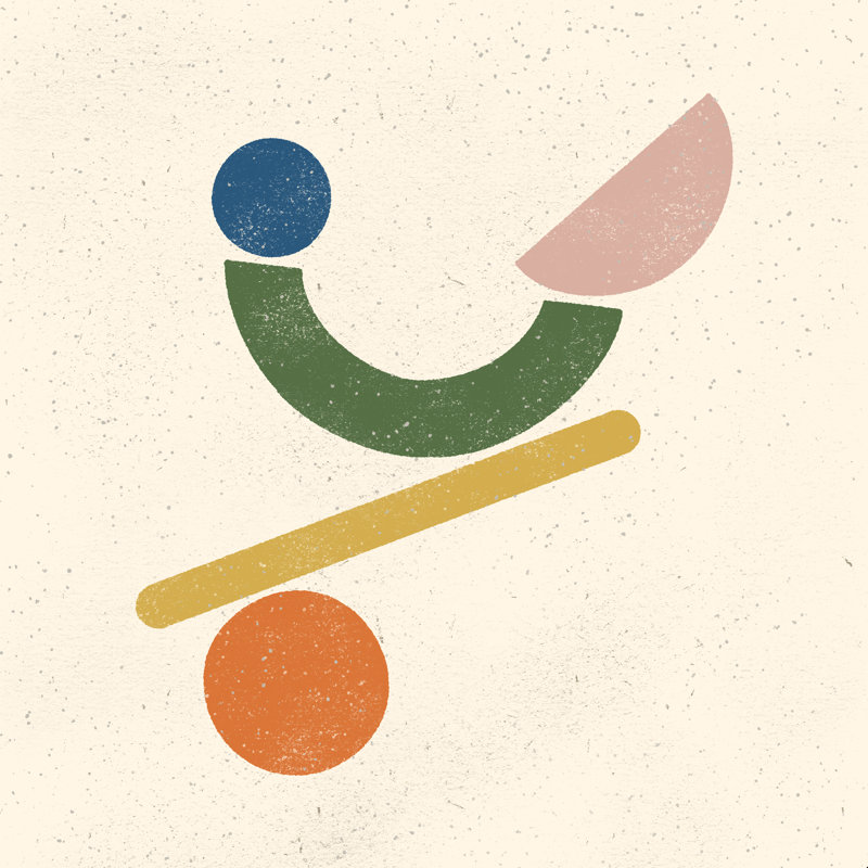 «Balance Shapes» par Pauline Stanley - reproduction, H 12 po x l 12 po, No, Toile tendue