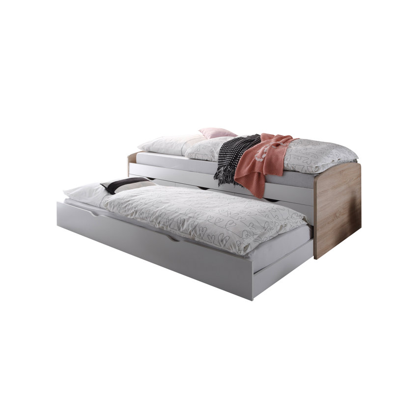 Hammons Standard Mate's & Captain's with Storage Included with Trundle Included, White/Sonoma oak