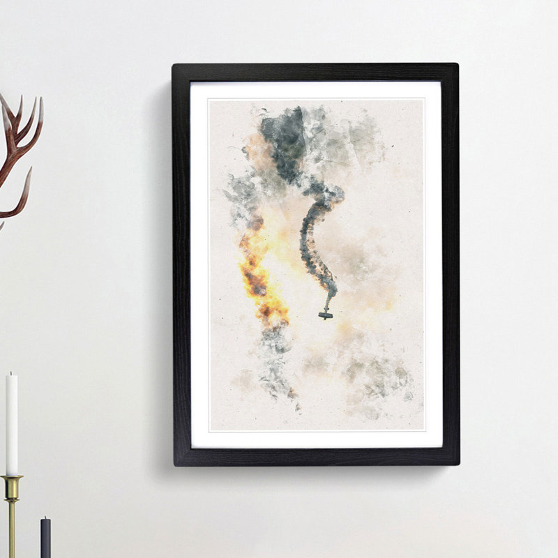Aerobatics in the Clouds - Framed Print, 45cm H x 33cm W x 2cm D, Black Framed