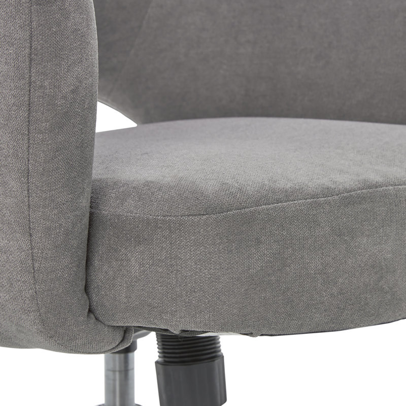 Gray Fabric Swivel Home Office Chair with Chrome Accents