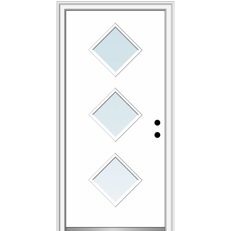 Porte d'entrée pré-suspendue en acier Spotlight, H 80 po x l 36 po x P 1,75po, S'ouvre à gauche vers l'intérieur