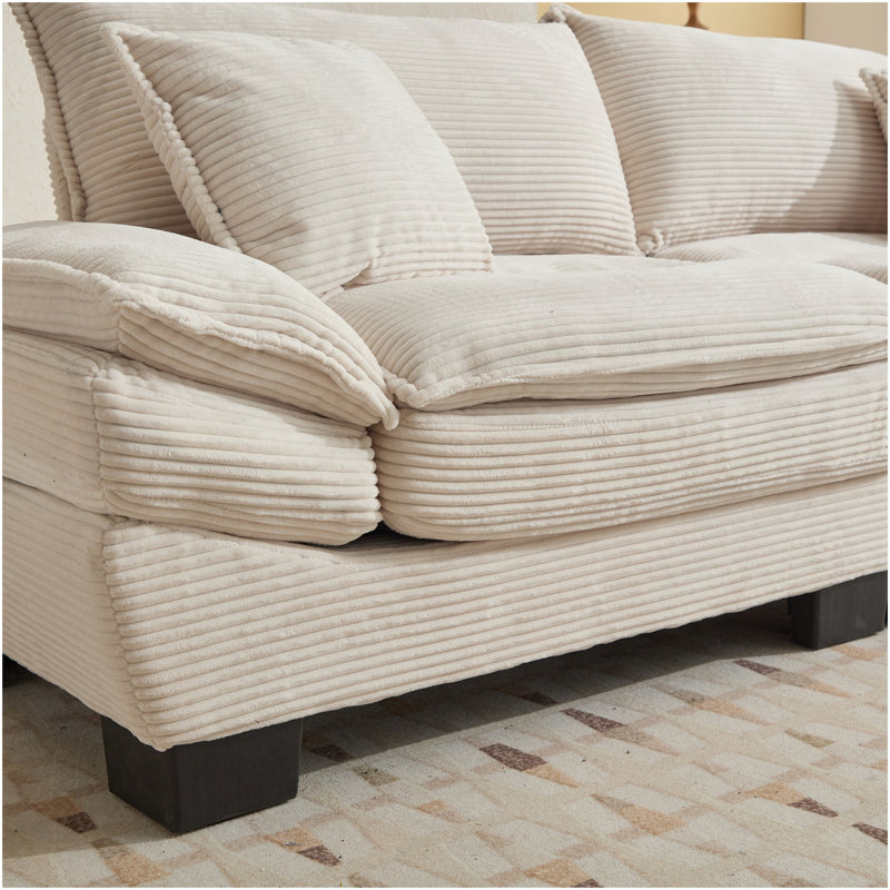Canapé-lit Corduroy, Beige