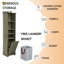 Armoire de rangement 64 po avec 4 tablettes ouvertes et panier à linge pour petits espaces-106912943