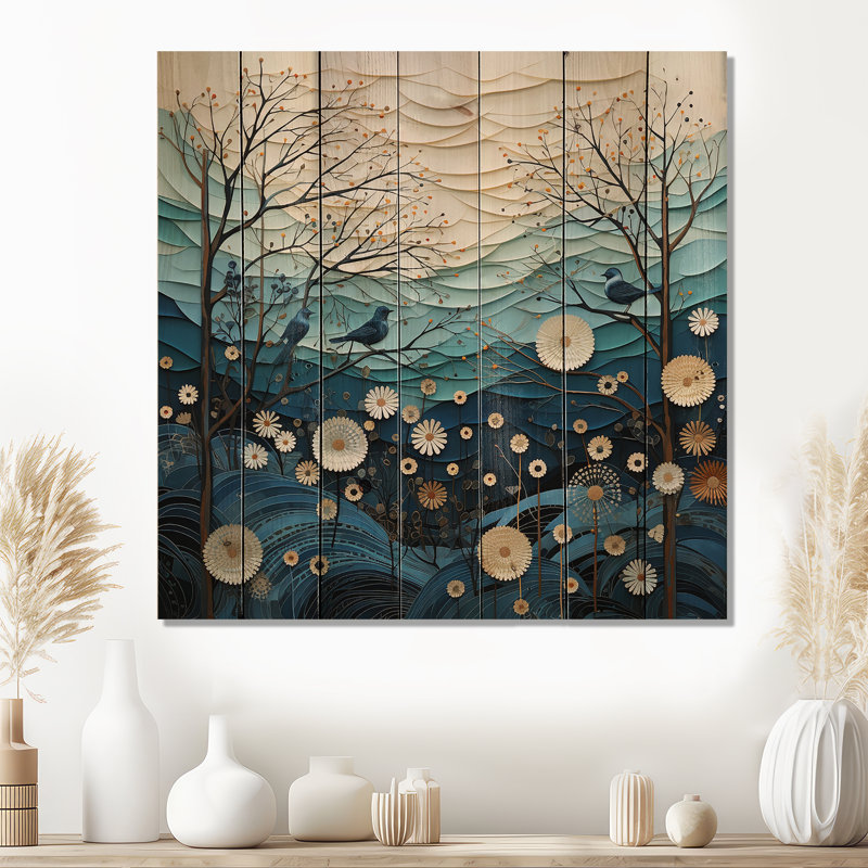 Japon Art serein zen minimalisme IV - reproduction japonaise sur bois de pin naturel, H 30 po x l 30 po x P 0,78 po