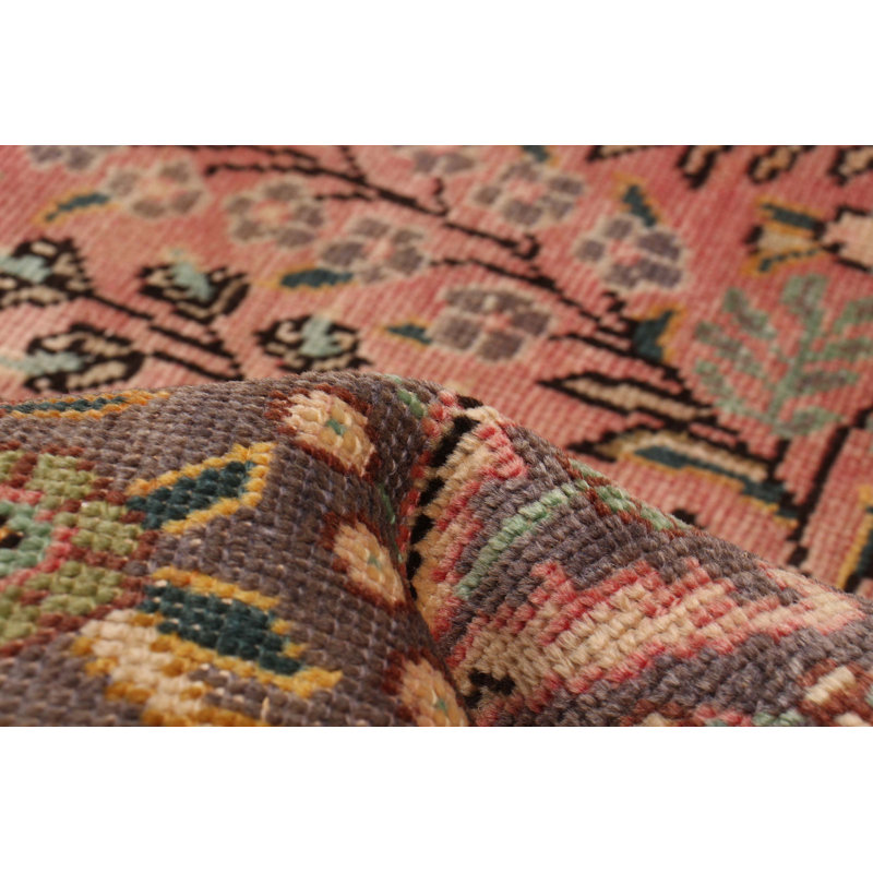 Tapis rouge unique en laine de style années 1990 7 pi 1 po x 10 pi 10 po Caseville