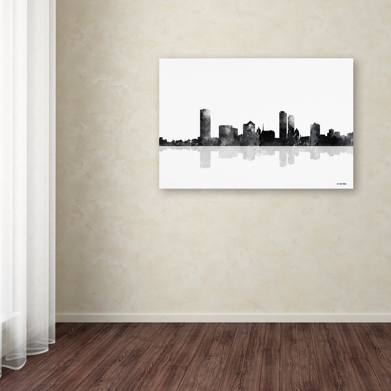 « milwaukee wisconsin horizon bg-1 » par marlene watson, impression sur toile tendue, H 30 po x l 47 po x P 2 po
