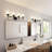 4-Light Vanity Wall Sconce With Frosted Glass Shade, Reversible Mounting Matte Black Bathroom Light Fixture For Mirror Kitchen-1127303664-1127303667
