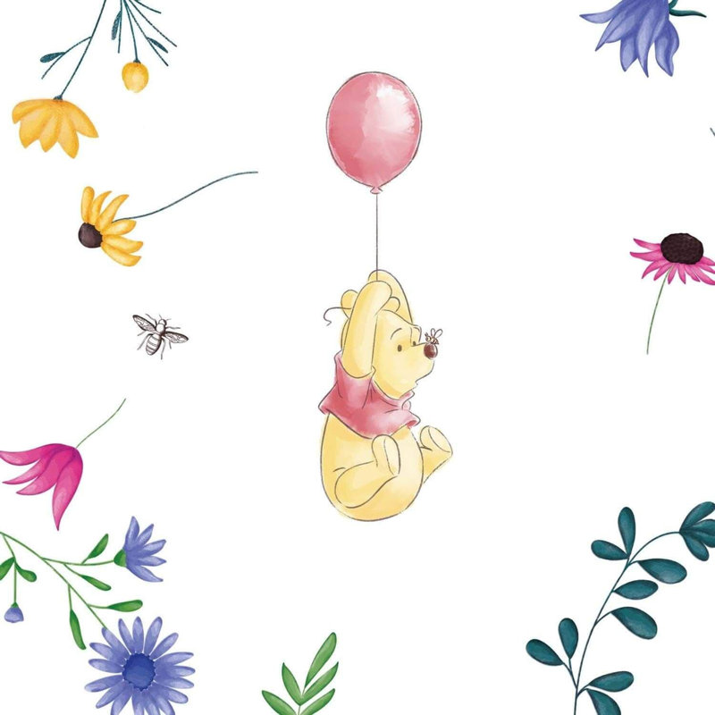 Disney Winnie The Pooh Wallpaper Roll Girls Unisex Childrens Bedroom White