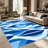 1PC Blue Ombre Geometric Leaf Trellis area rugs for Living Room, Soft and Comfortable, Suitable for all seasons, easy-to-maintain, machine washable Indoor floor mat, Under Table Farmhouse suitable for dining room, bedroom, entryway, kitchen, balcony-129934909