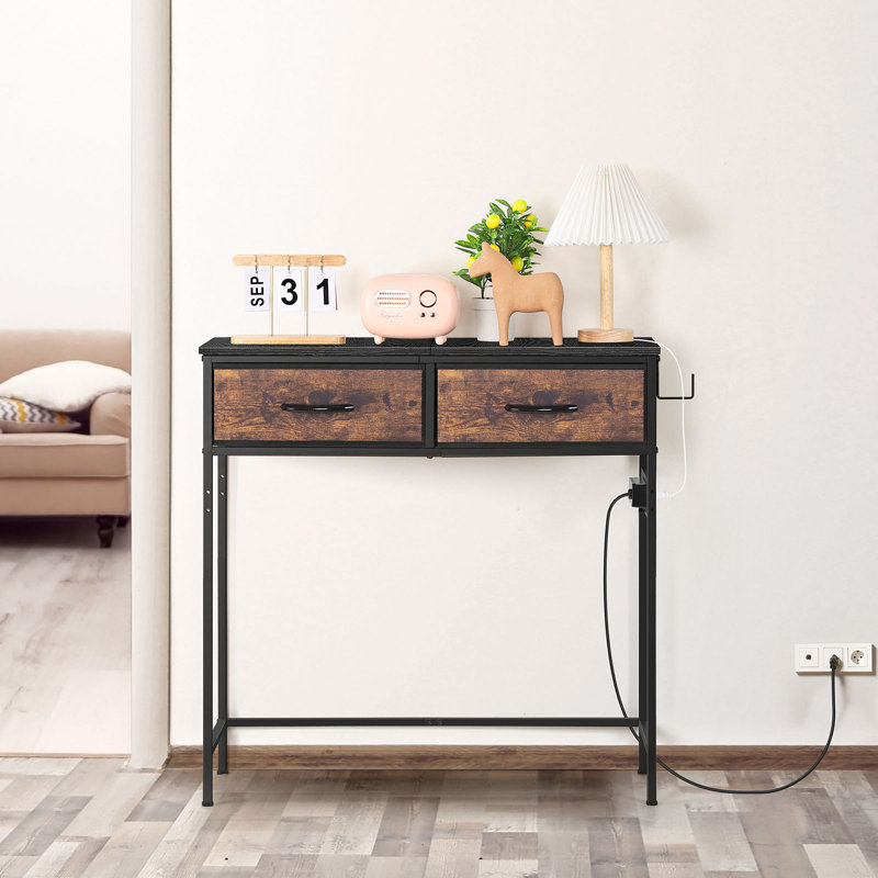 Console 31,5 po Contrell, Noir / brun