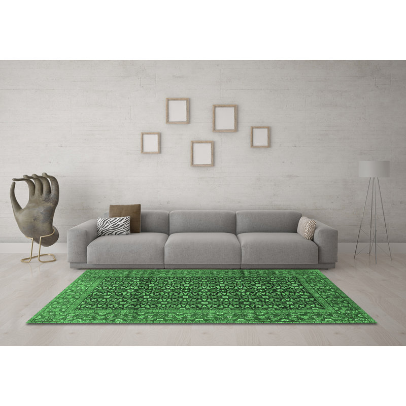 Washable Southwestern Indoor Rug, Round 8'