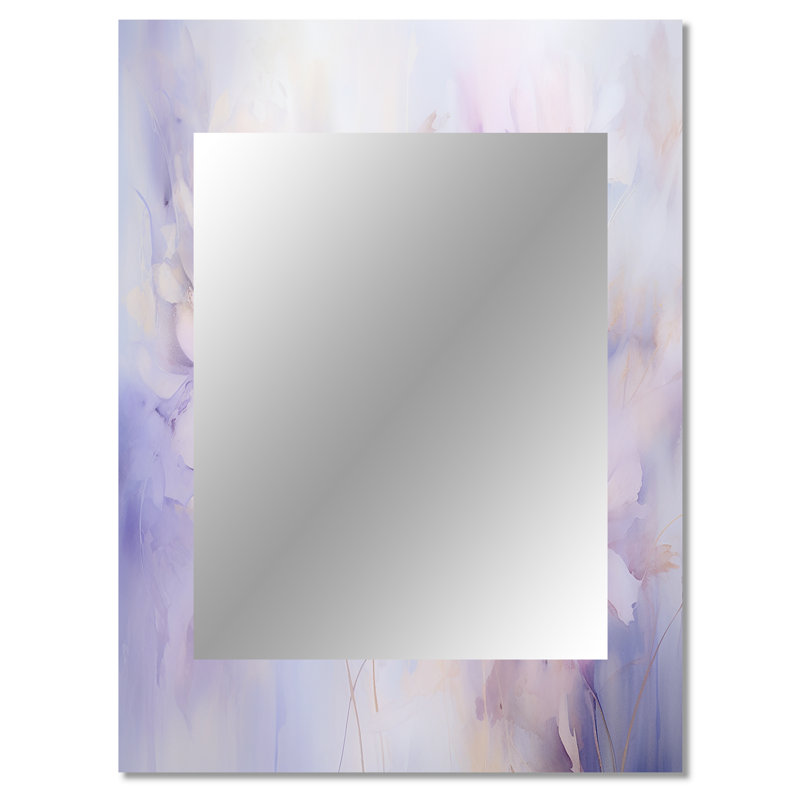 «Purple Botanical Whispers II - Botanicals», miroir mural mauve, reproduction d'art en métal, 40 po x 30 po