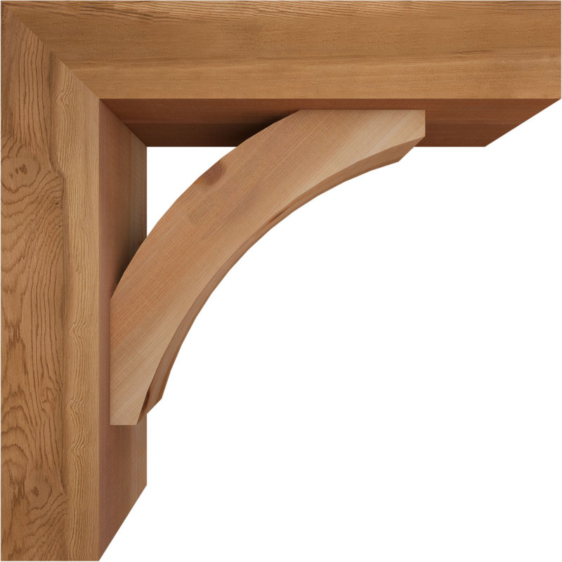 Thorton Block Bracket with Offset Brace, 20 x 20, 5 1/2"W Western Red Cedar (Smooth)