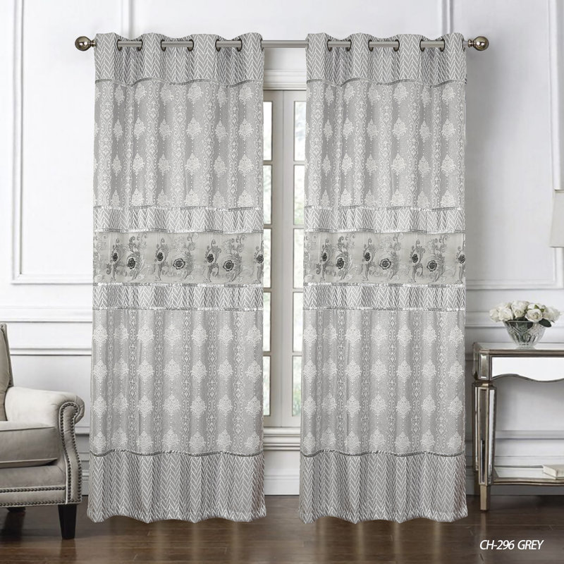 Panneau de rideau simple obscurcissant avec œillets Leeton, Argent
