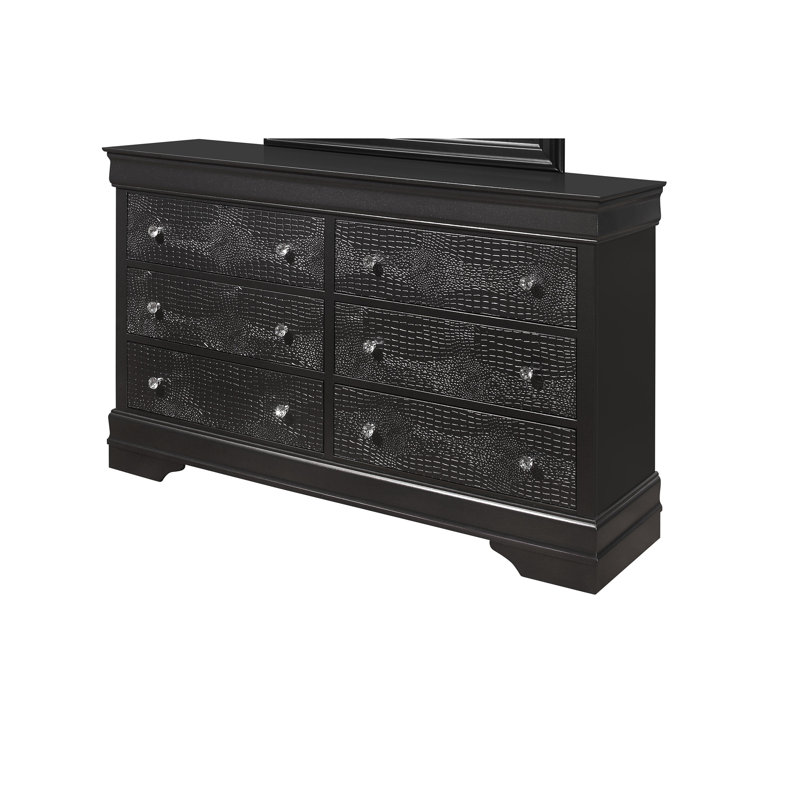 DRESSER EN CRUCODILE, Gris métallique