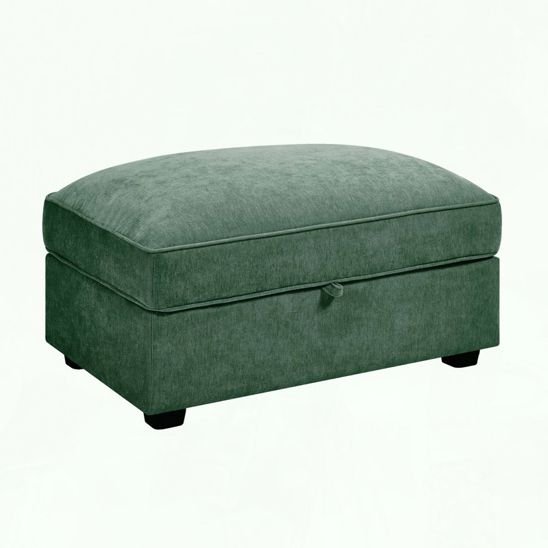 Repose-pieds avec rangement caché et tissu chenille
