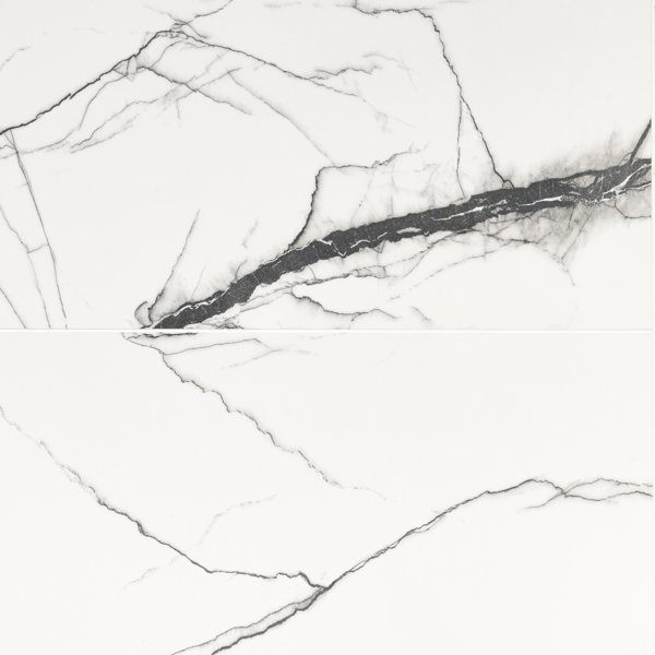 Noir Breach 23.62 in. x 47.24 in. Polished Porcelain Marble Look Floor and Wall Tile (15.49 Sq. Ft./Case)