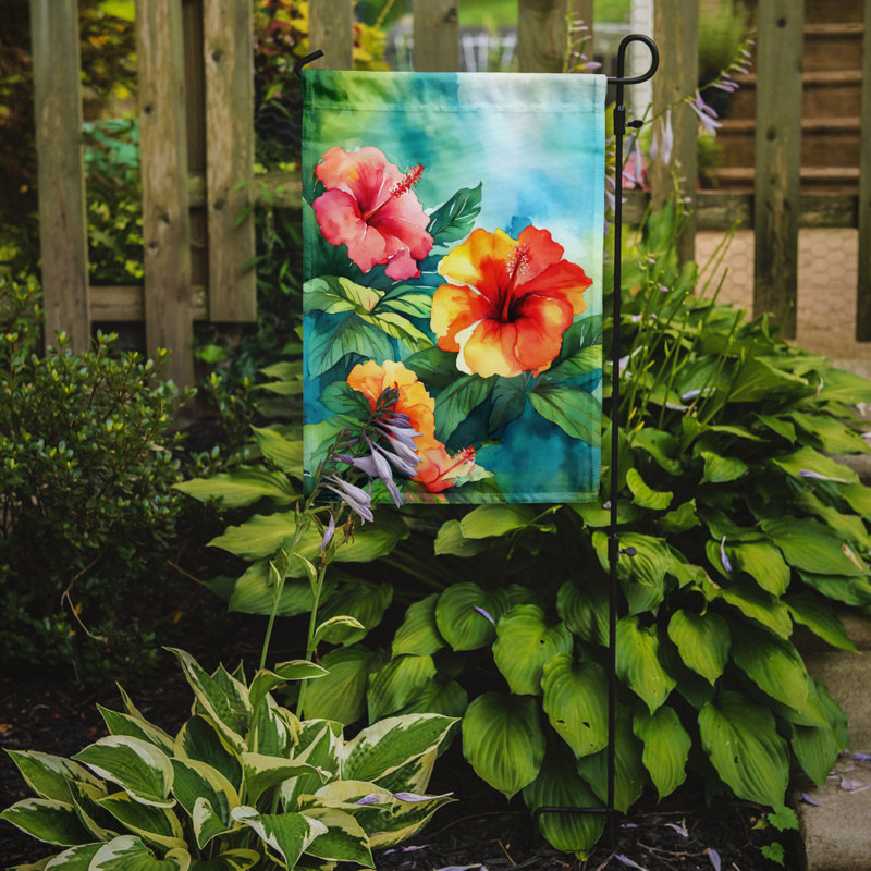 Drapeau de jardin en polyester H 15,5 po x l 11,25 po Mandelyn