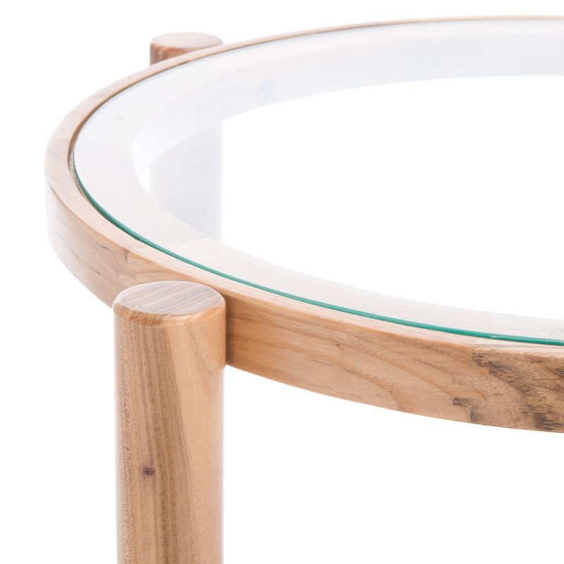Karyna Glass Top End Table, Natural