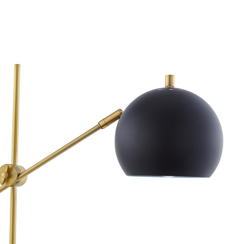 Lampe de bureau en métal Grabriela, Noir, Blanc