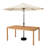 Arjay 8 Pc Patio Dining Set Wood One 63" Table Chairs With Cushions And 1 10-Foot Tilt Umbrella-90674593-122721499